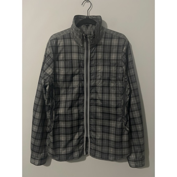 Lululemon Jacket Men’s Gray Large Plaid Shirt Reversible Reflective Windbreaker - Picture 10 of 16